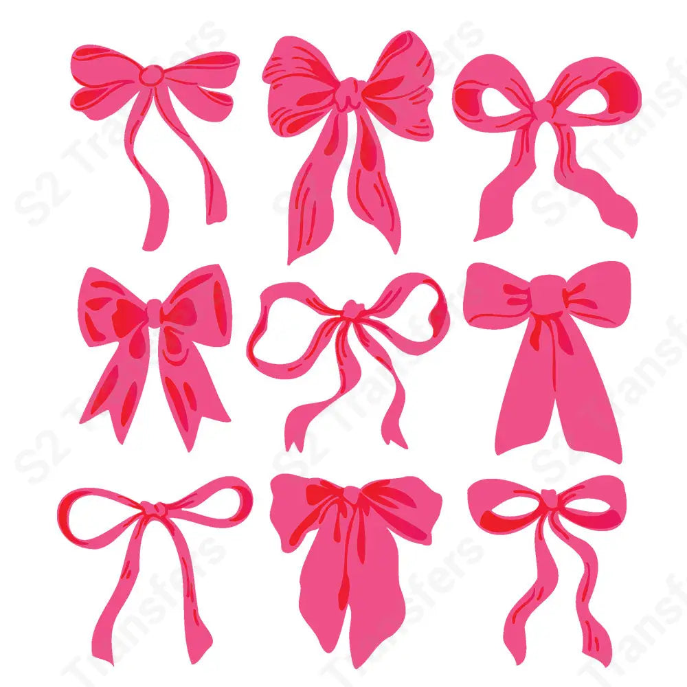 Coquette Hot Pink Bows - DTF Transfer DTF Transfer
