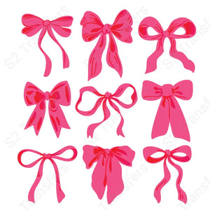 Coquette Hot Pink Bows - DTF Transfer DTF Transfer