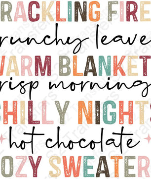 Crackling Fires Fall Word Art