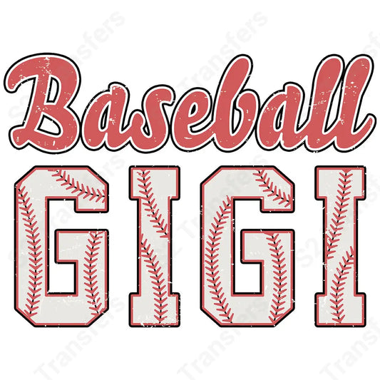Distressed Retro Baseball Gigi - DTF Transfer DTF Transfer