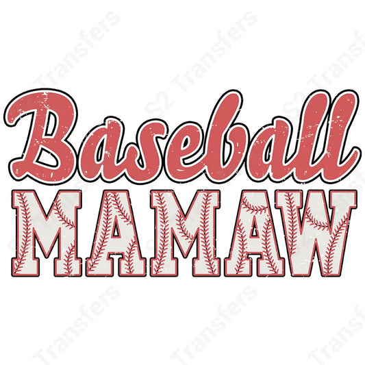 Distressed Retro Baseball Mamaw - DTF Transfer DTF Transfer