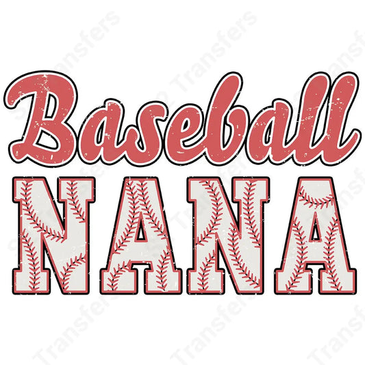 Distressed Retro Baseball Nana - DTF Transfer DTF Transfer
