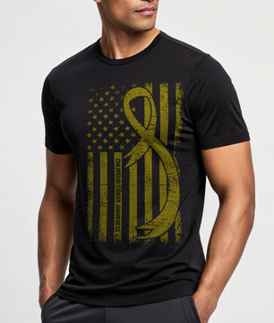 Distressed Flag Childhood Cancer Awareness - DTF Transfer