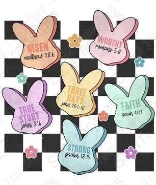 Easter Bunny Bible Verses Checkered