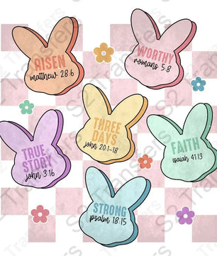 Easter Bunny Bible Verses Pink Checkered