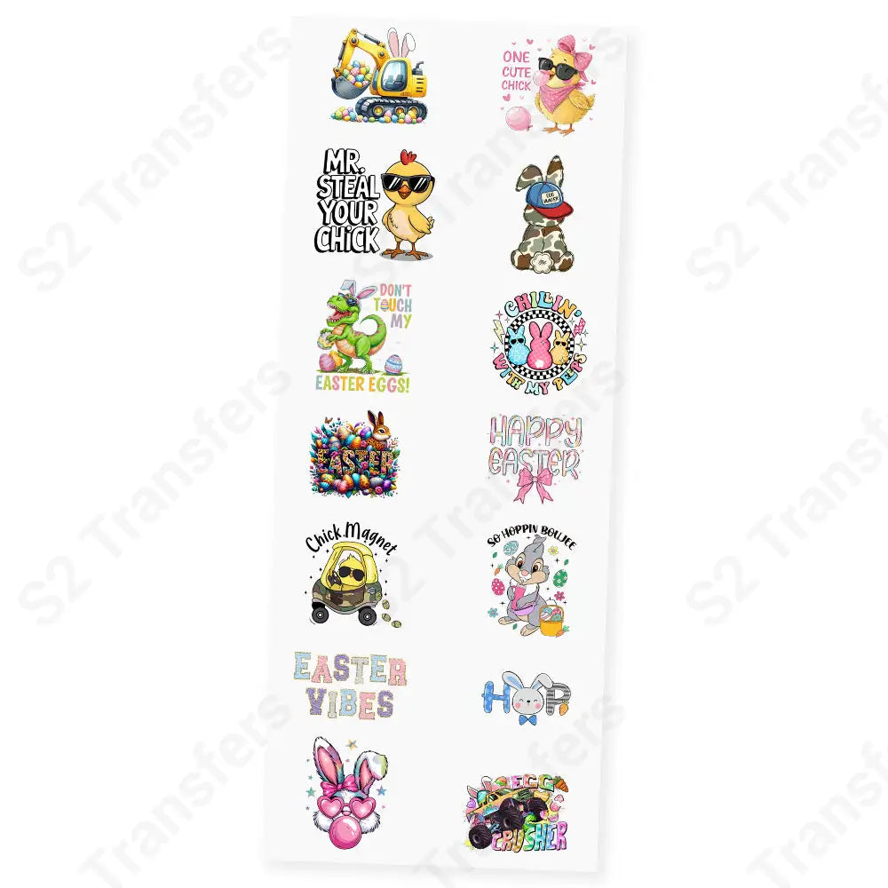 Egg-citing Easter Kids Premade DTF Transfer Gangsheet - 22’’x60’’ Premade DTF Gang Sheet