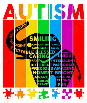 Elephant Typography Puzzle Autism