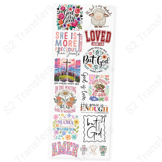 Faith Over Everything Christian Premade DTF Transfer Gangsheet - 22’’ x 60’’ Premade DTF Gang Sheet