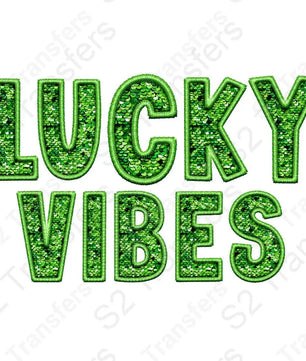 Faux Embroidery Lucky Vibes Faux Sequins
