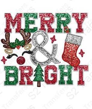 Faux Embroidery Merry and Bright