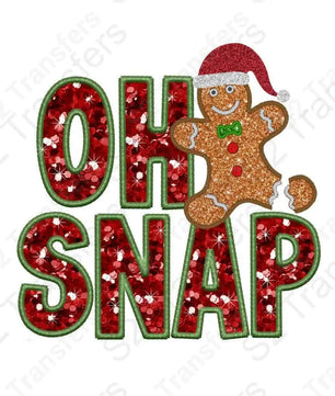 Faux Embroidery Oh Snap Red Broken Faux Sequin