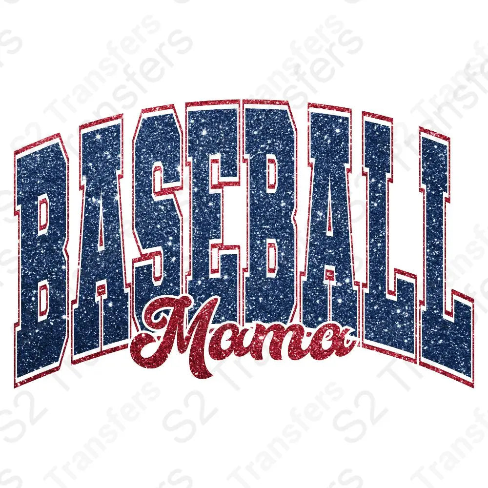 Faux Glitter Baseball Mama