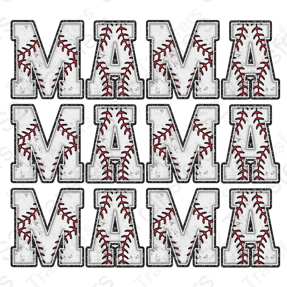 Faux Glitter Baseball Mama Stacked