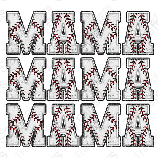 Faux Glitter Baseball Mama Stacked