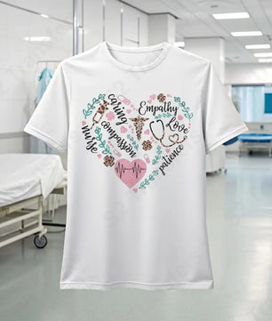 Faux Glitter Nurse Heart - DTF Transfer DTF Transfer