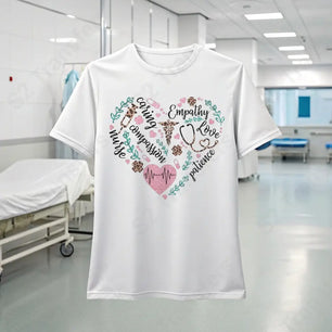 Faux Glitter Nurse Heart - DTF Transfer DTF Transfer