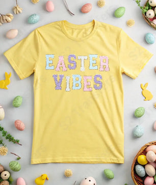 Faux Glitter Patch Easter Vibes - DTF Transfer DTF Transfer