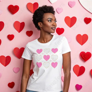 Faux Glitter Patch Hearts - DTF Transfer DTF Transfer