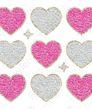 Faux Glitter Patch Hearts