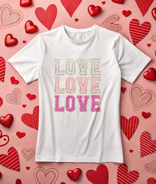 Faux Glitter Patch Love - DTF Transfer DTF Transfer