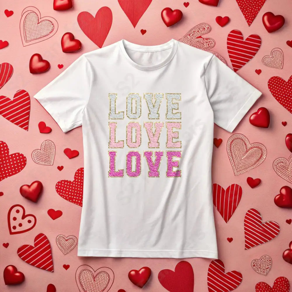 Faux Glitter Patch Love - DTF Transfer DTF Transfer