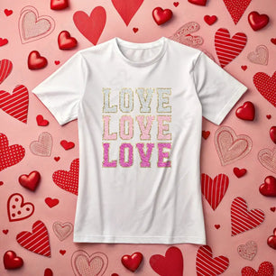 Faux Glitter Patch Love - DTF Transfer DTF Transfer