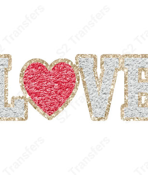 Faux Glitter Patch Love Red Heart - DTF Transfer DTF Transfer
