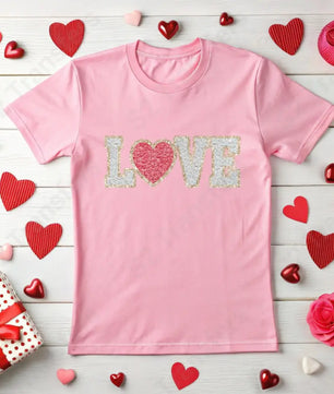 Faux Glitter Patch Love Red Heart - DTF Transfer DTF Transfer