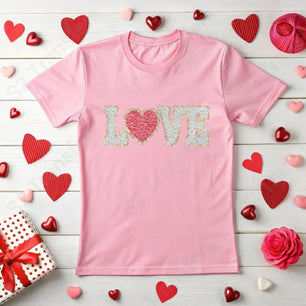 Faux Glitter Patch Love Red Heart - DTF Transfer DTF Transfer