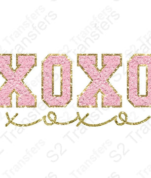 Faux Glitter Patch XOXO