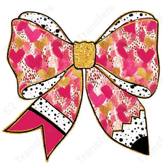 Faux Glitter Pencil Bow - DTF Transfer DTF Transfer