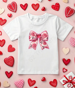 Faux Glitter Roses Bow - DTF Transfer DTF Transfer