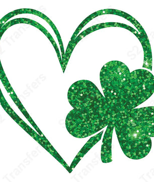 Faux Glitter Shamrock Heart - DTF Transfer DTF Transfer