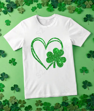 Faux Glitter Shamrock Heart - DTF Transfer DTF Transfer
