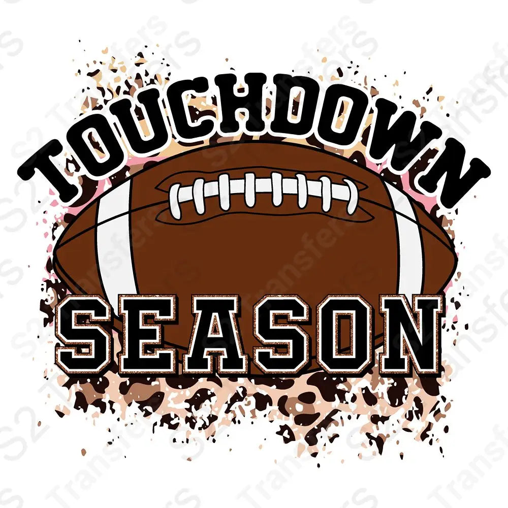 Faux Glitter Touchdown Season Leopard Print