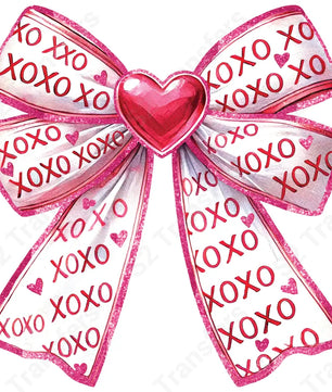 Faux Glitter XOXO Bow - DTF Transfer DTF Transfer