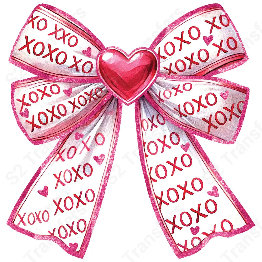 Faux Glitter XOXO Bow - DTF Transfer DTF Transfer