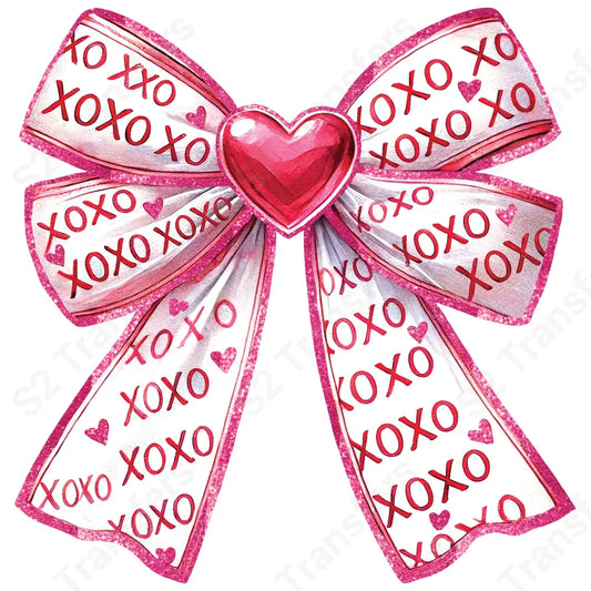 Faux Glitter XOXO Bow - DTF Transfer DTF Transfer