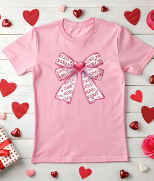 Faux Glitter XOXO Bow - DTF Transfer DTF Transfer