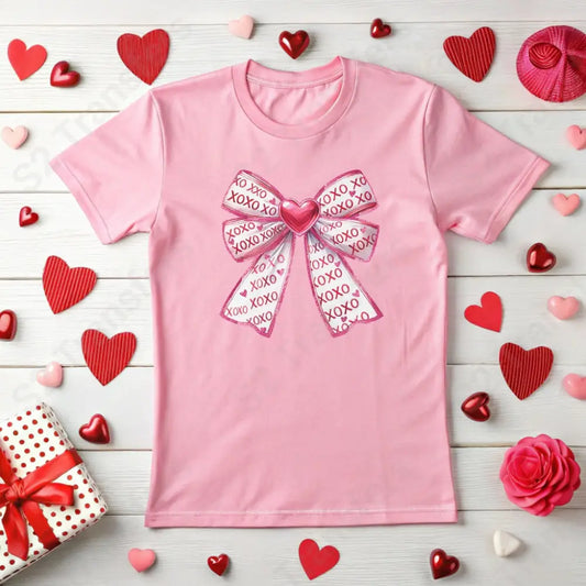 Faux Glitter XOXO Bow - DTF Transfer DTF Transfer