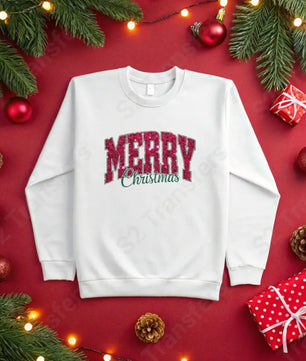 Faux Sequin Merry Christmas - DTF Transfer DTF Transfer