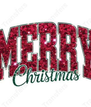Faux Sequin Merry Christmas - DTF Transfer DTF Transfer
