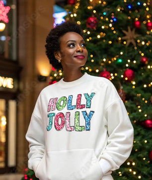 Faux Sequins HollyJollyGlitter - DTF Transfer DTF Transfer