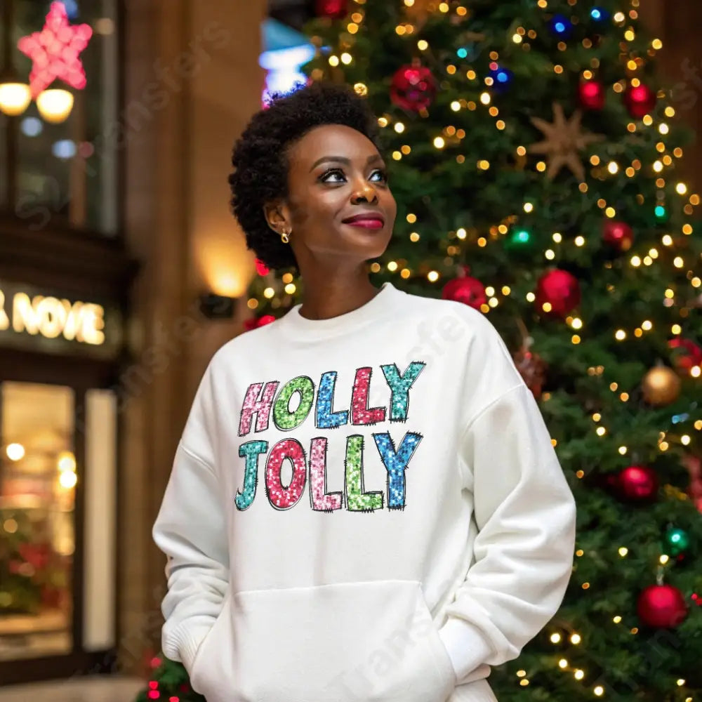 Faux Sequins HollyJollyGlitter - DTF Transfer DTF Transfer