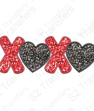 Faux Sequins XoXo Faux Embroidery
