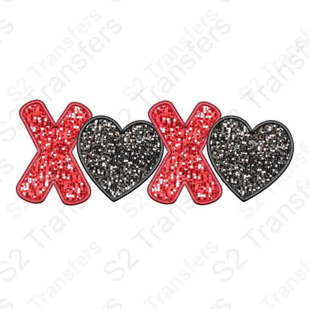 Faux Sequins XoXo Faux Embroidery