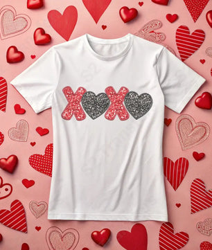 Faux Sequins XoXo Faux Embroidery - DTF Transfer DTF Transfer