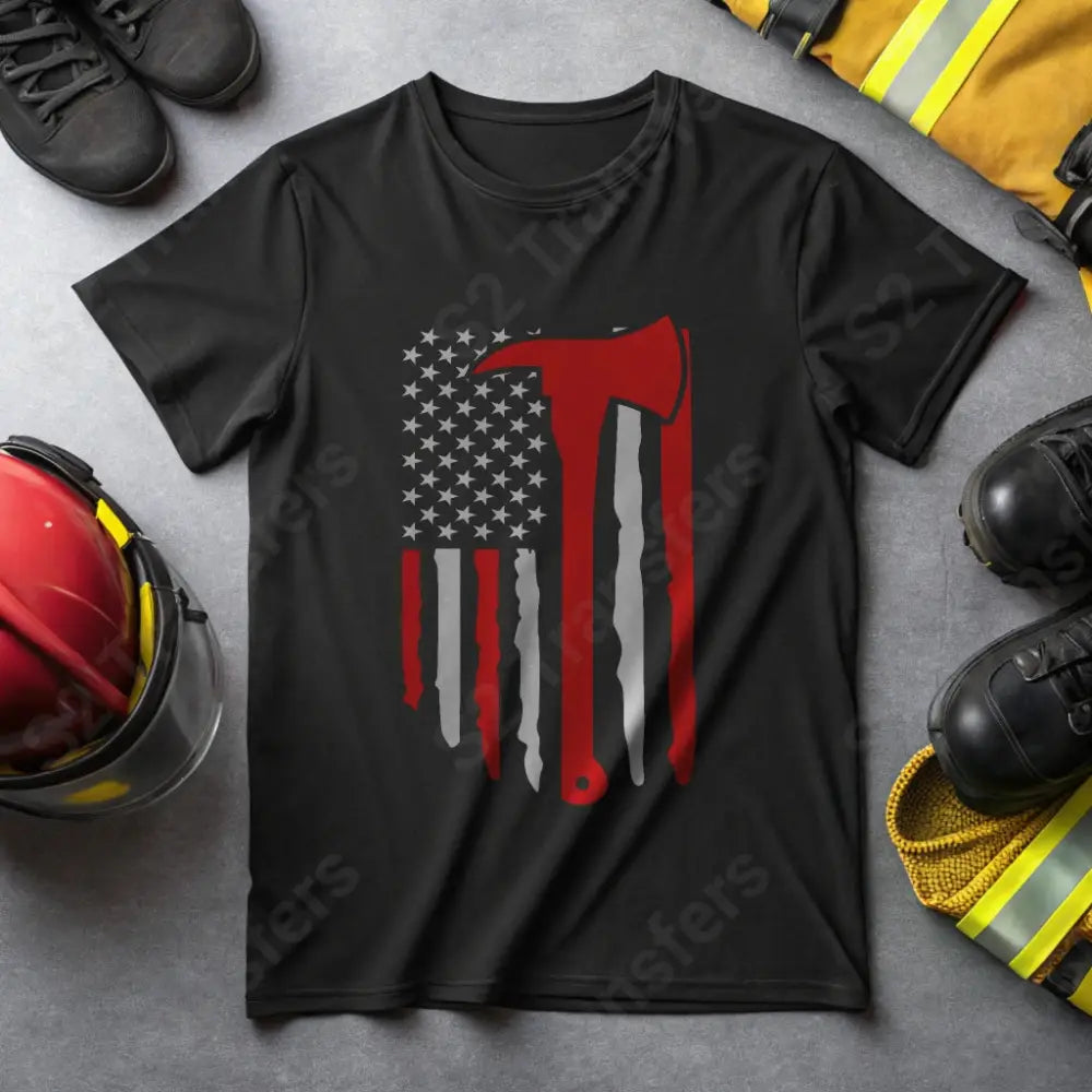 Firefighter Axe Flag - DTF Transfer DTF Transfer