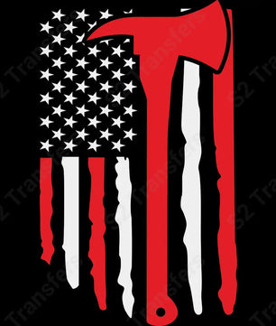 Firefighter Axe Flag - DTF Transfer DTF Transfer