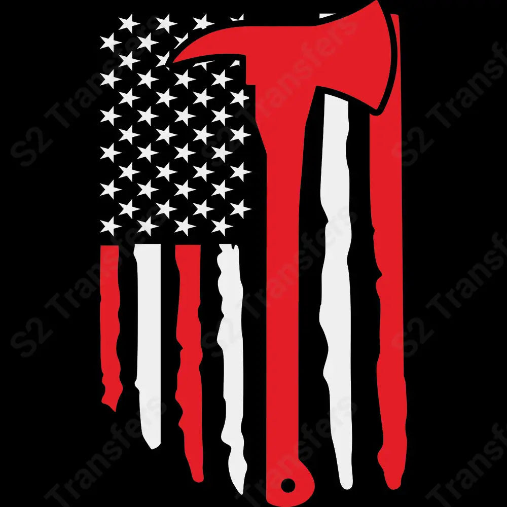 Firefighter Axe Flag - DTF Transfer DTF Transfer